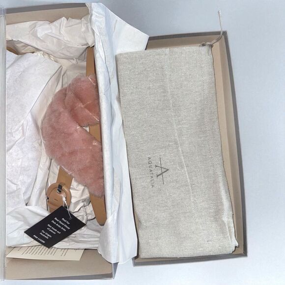 NWT in Box Aquatalia Ireena Shealing/Calf Fur Slippers with Dust Bag Size 8M - Picture 4 of 8